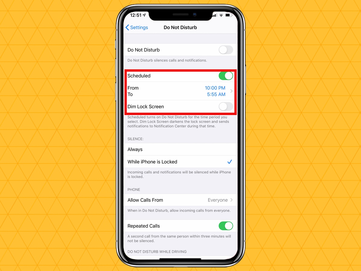 mute notifications on your iphone scheduled