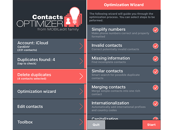 best contact apps: Contact Optimizer