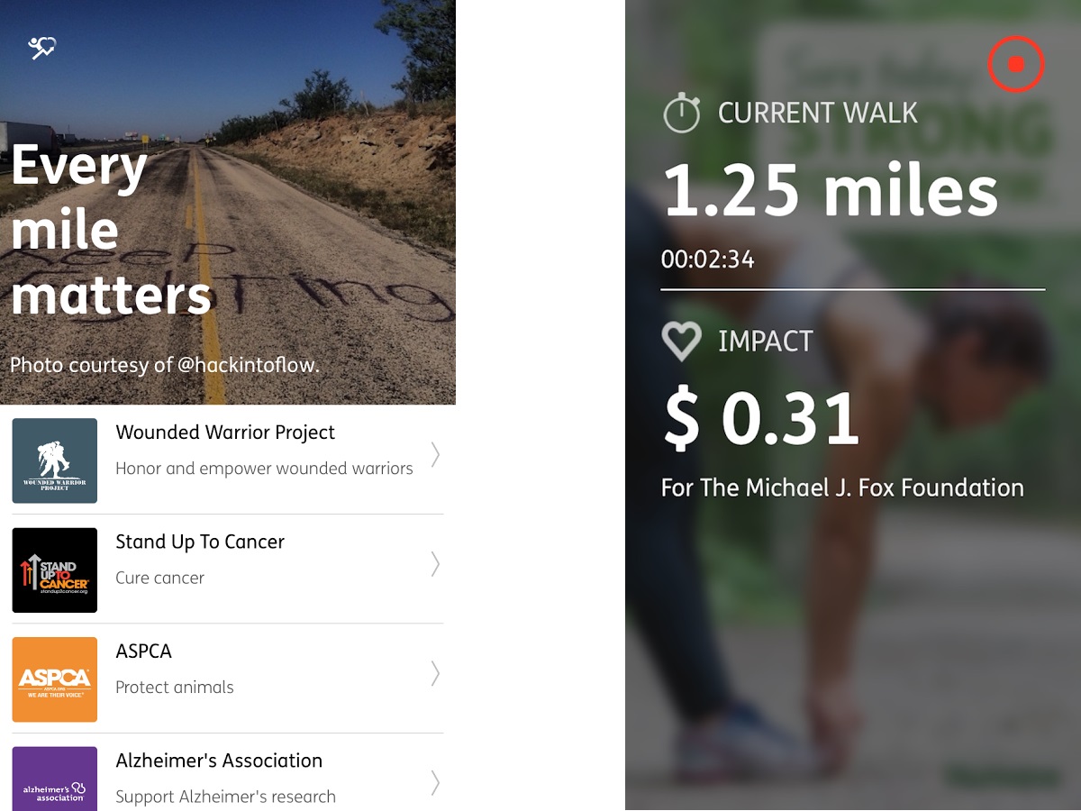 best running apps: Charity Miles