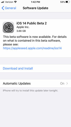 ios14 beta2