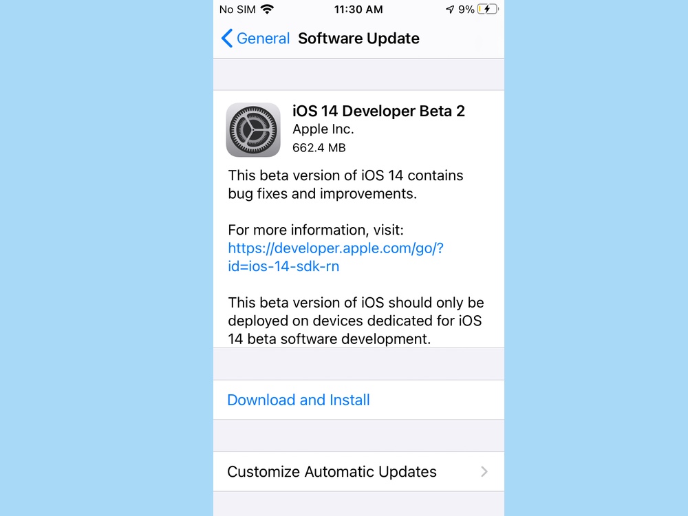 ios 14 developer beta