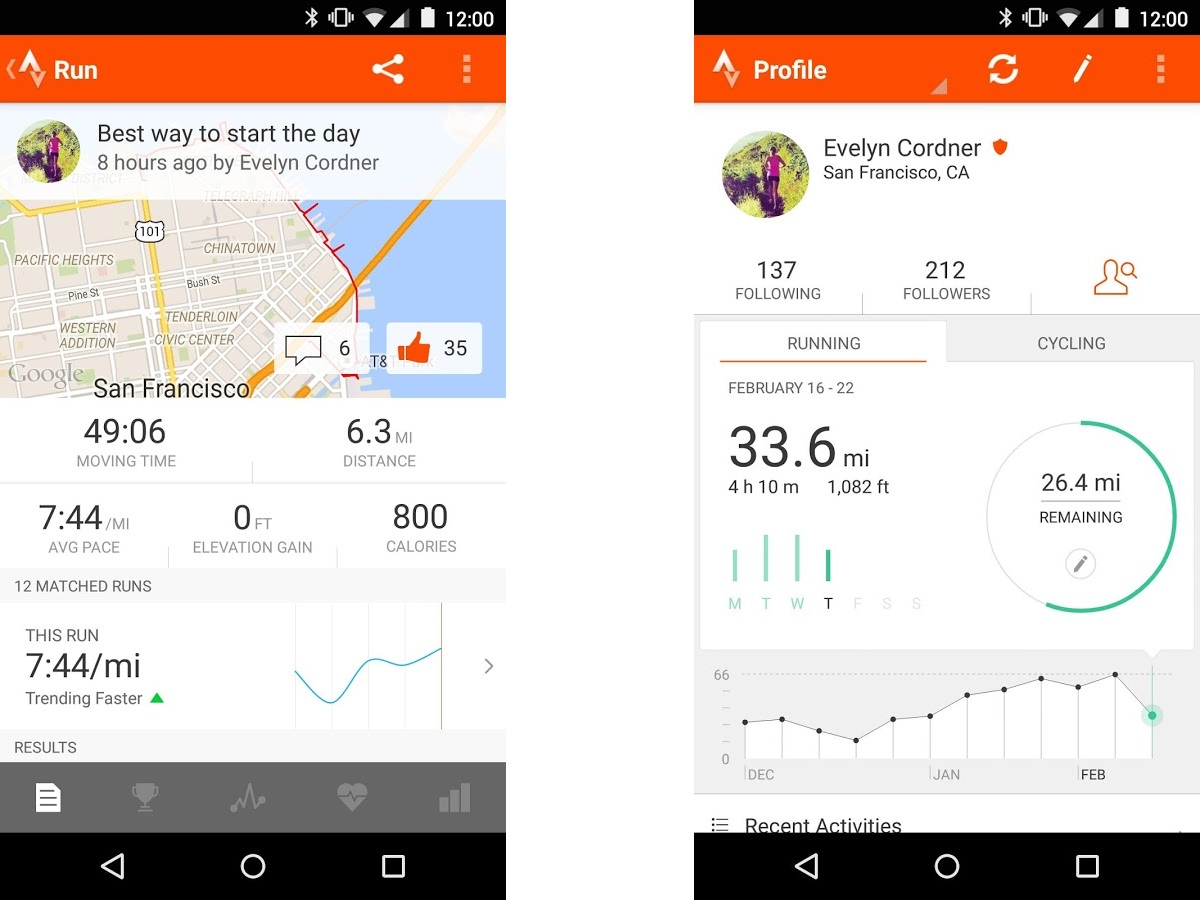 best running apps: strava running and cycling
