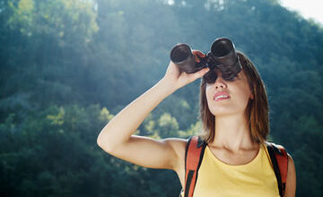Birding began with the invention of hand-held binoculars.