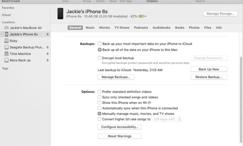 iPhone backup