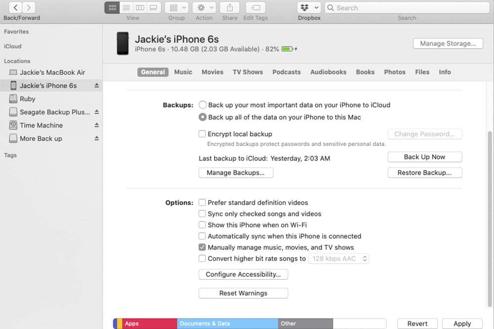 iPhone backup