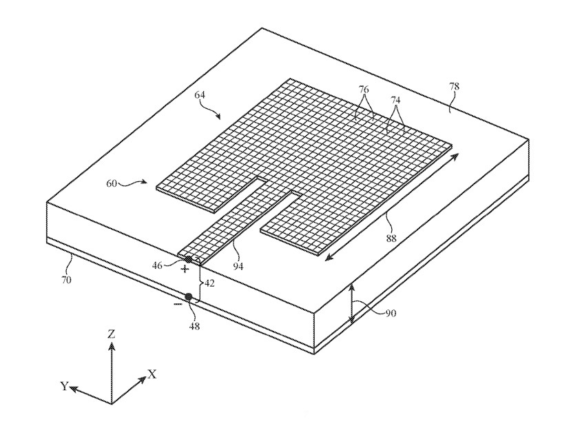 Detail from the patent showing one possible arrangement of a Wi-Fi antenna