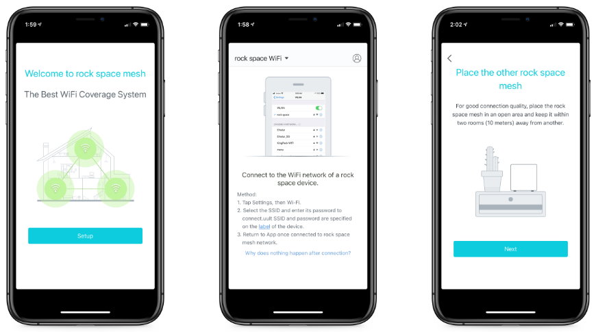 The Rock Space app setup experience