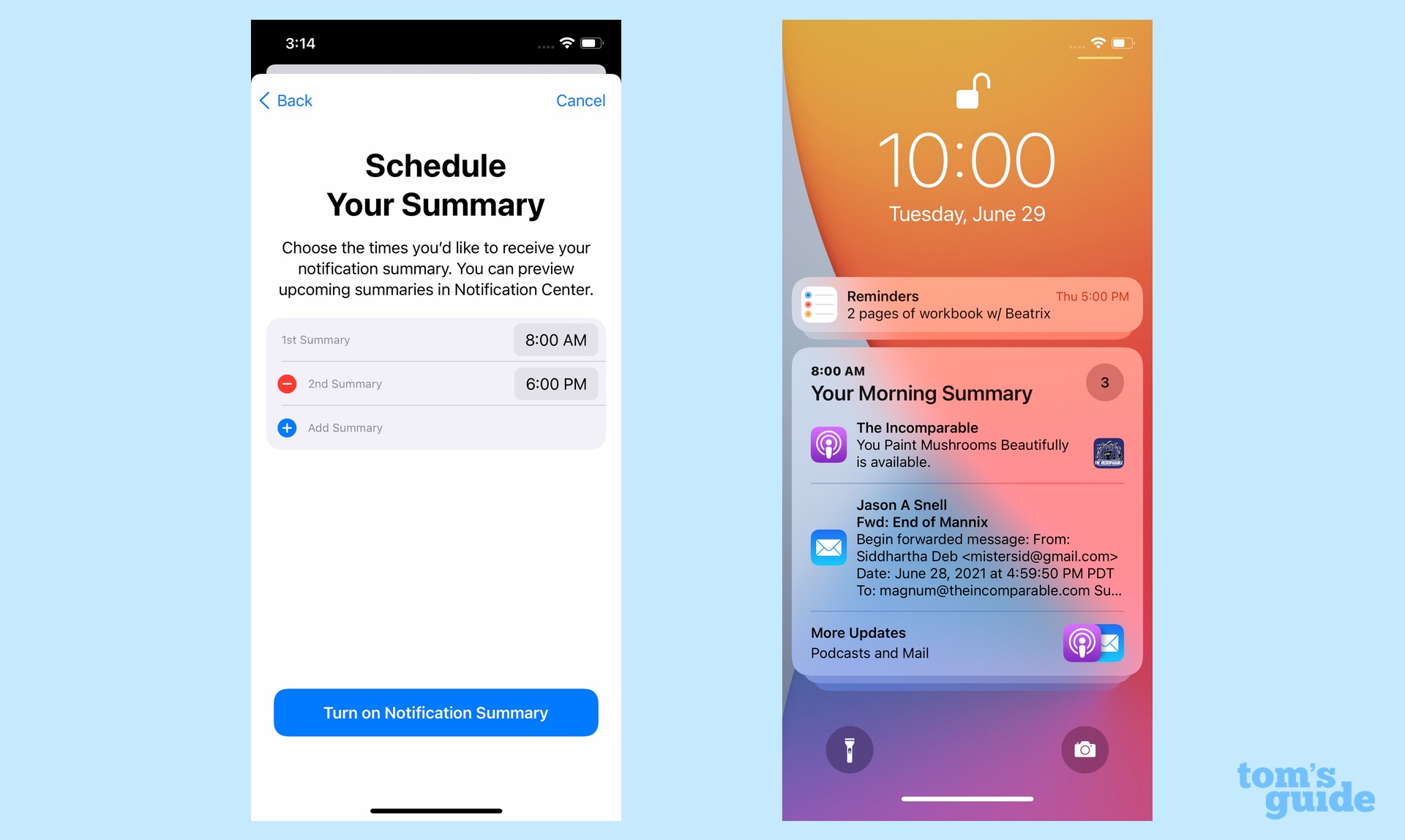ios 15 includes a notifications summary
