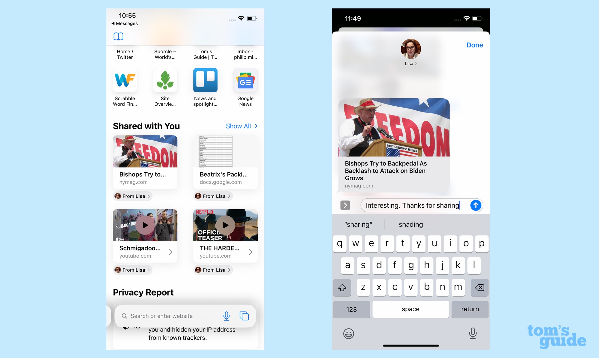 ios 15 shared with you feature lets you reply from other apps