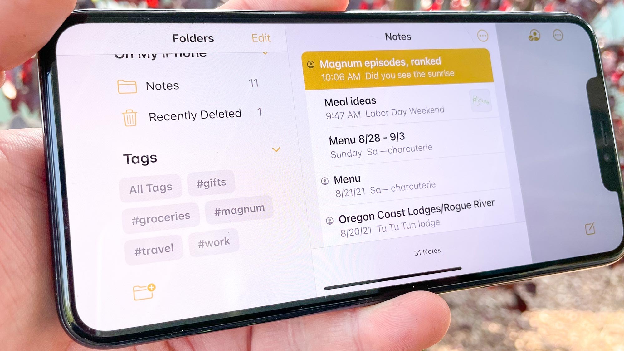 iOS 15 Notes adds tags