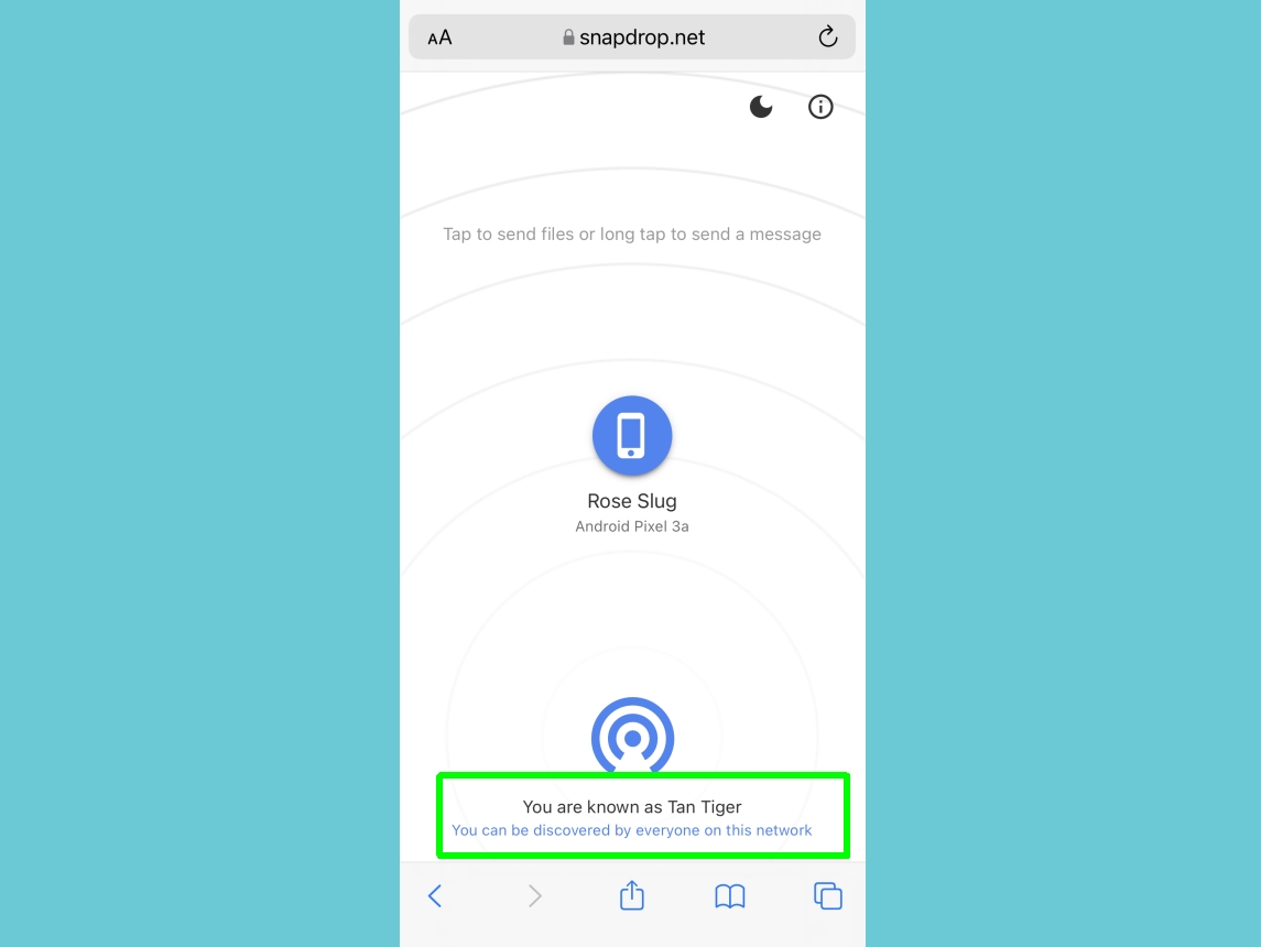 how to share files between android and iphone - iphone name