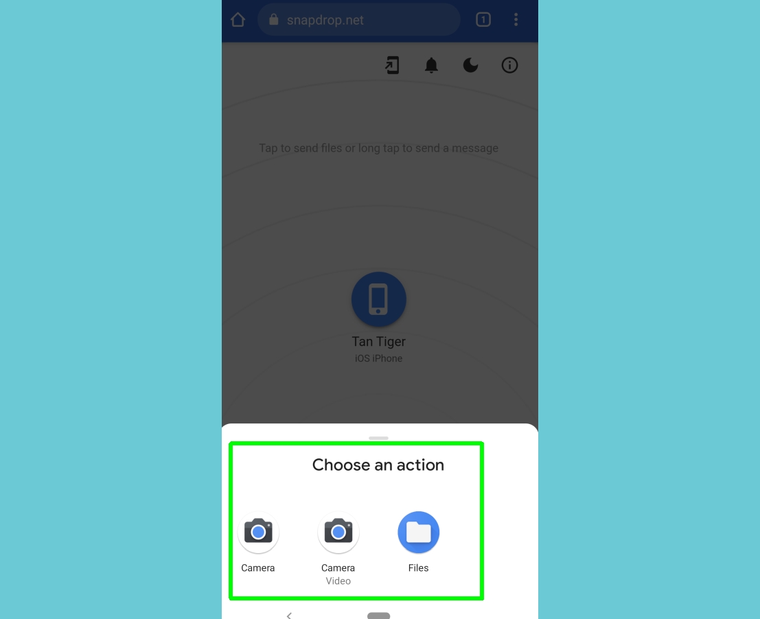 how to share files between android and iphone - android actions