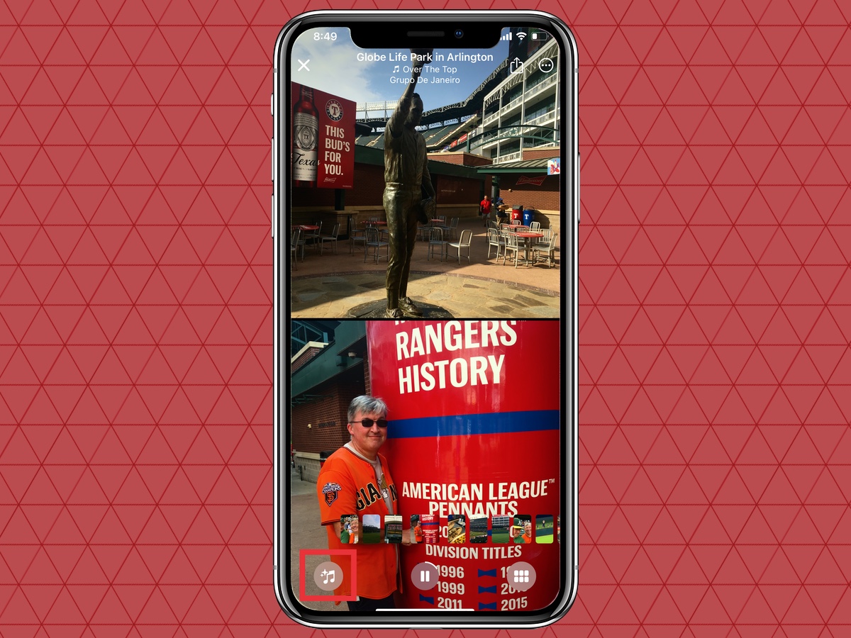 Tap the musical icon to edit memories in iOS 15 Photos