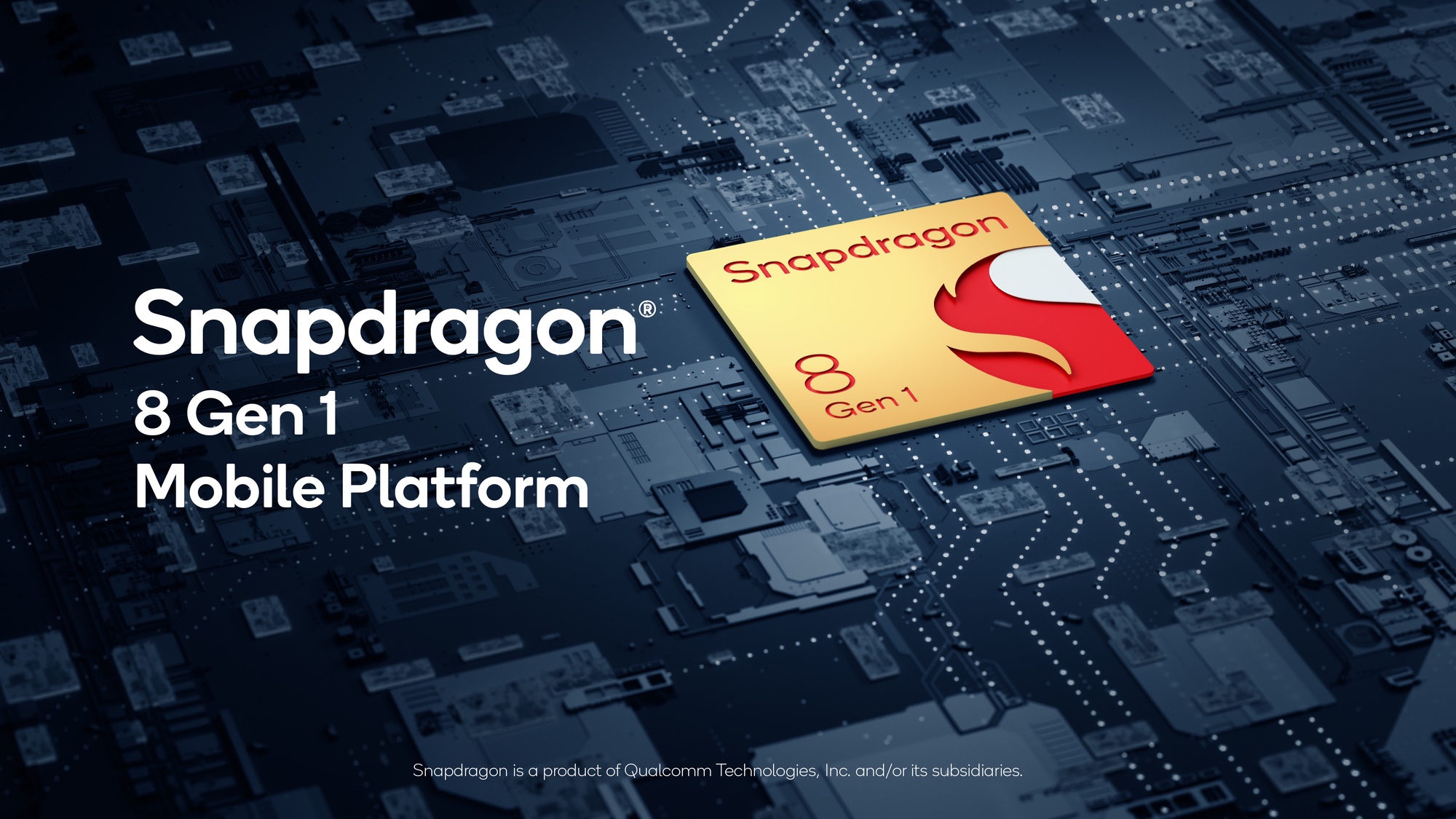 The Snapdragon 8 Gen 1 on a circuit board