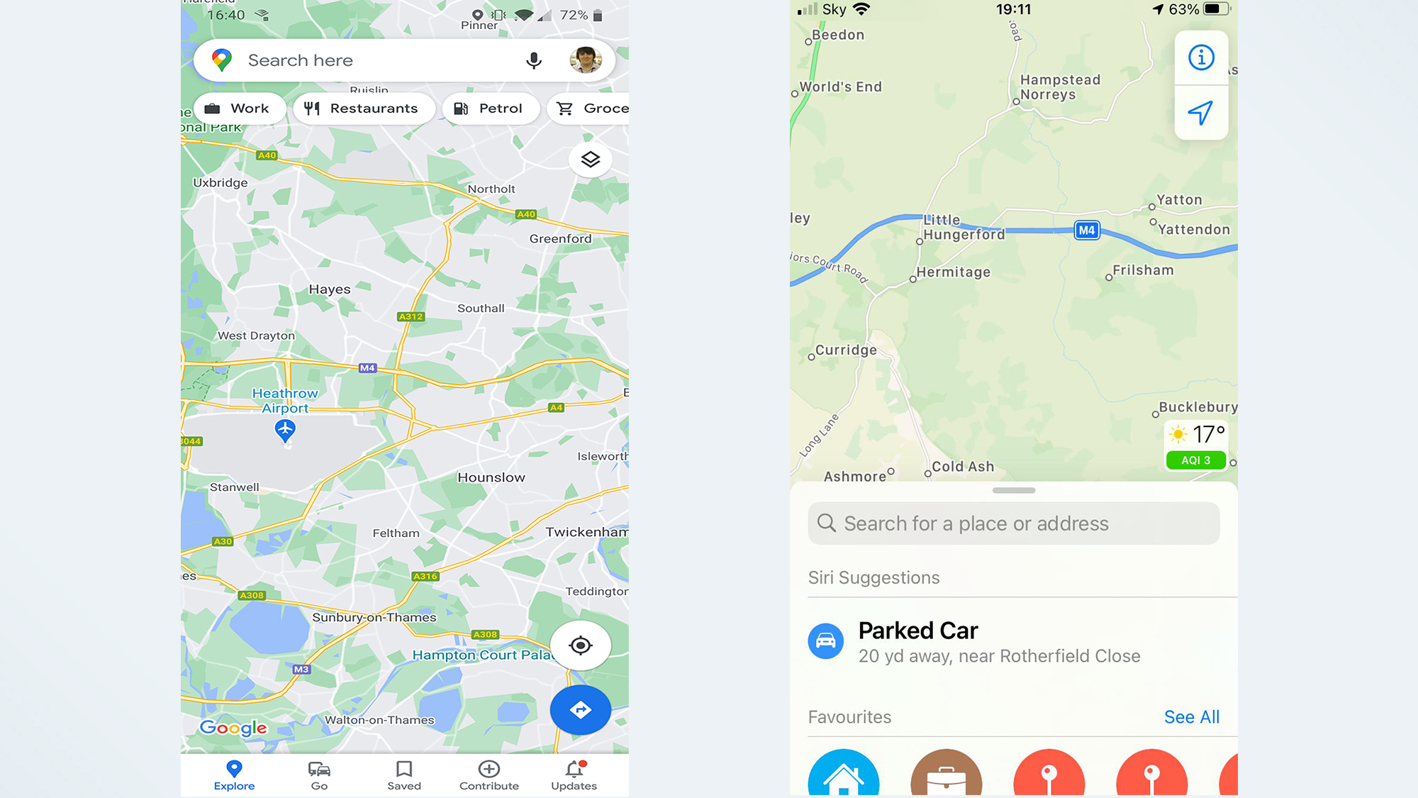 Google Maps vs. Apple Maps: Interface comparison