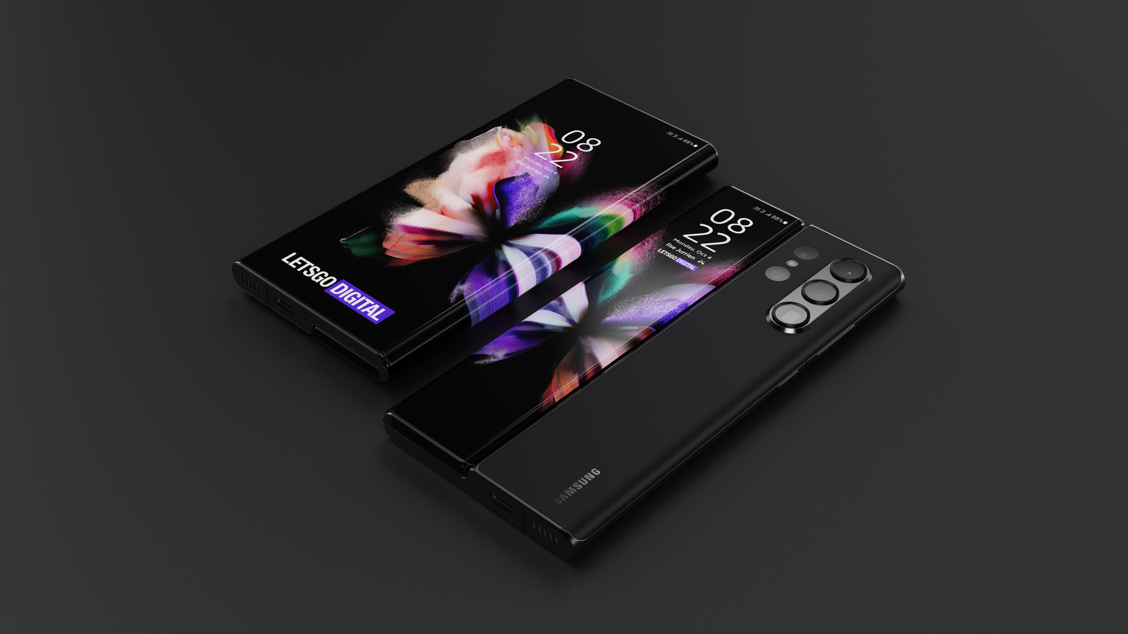 Renders of a Samsung Galaxy Flex Note, based on Samsung patents