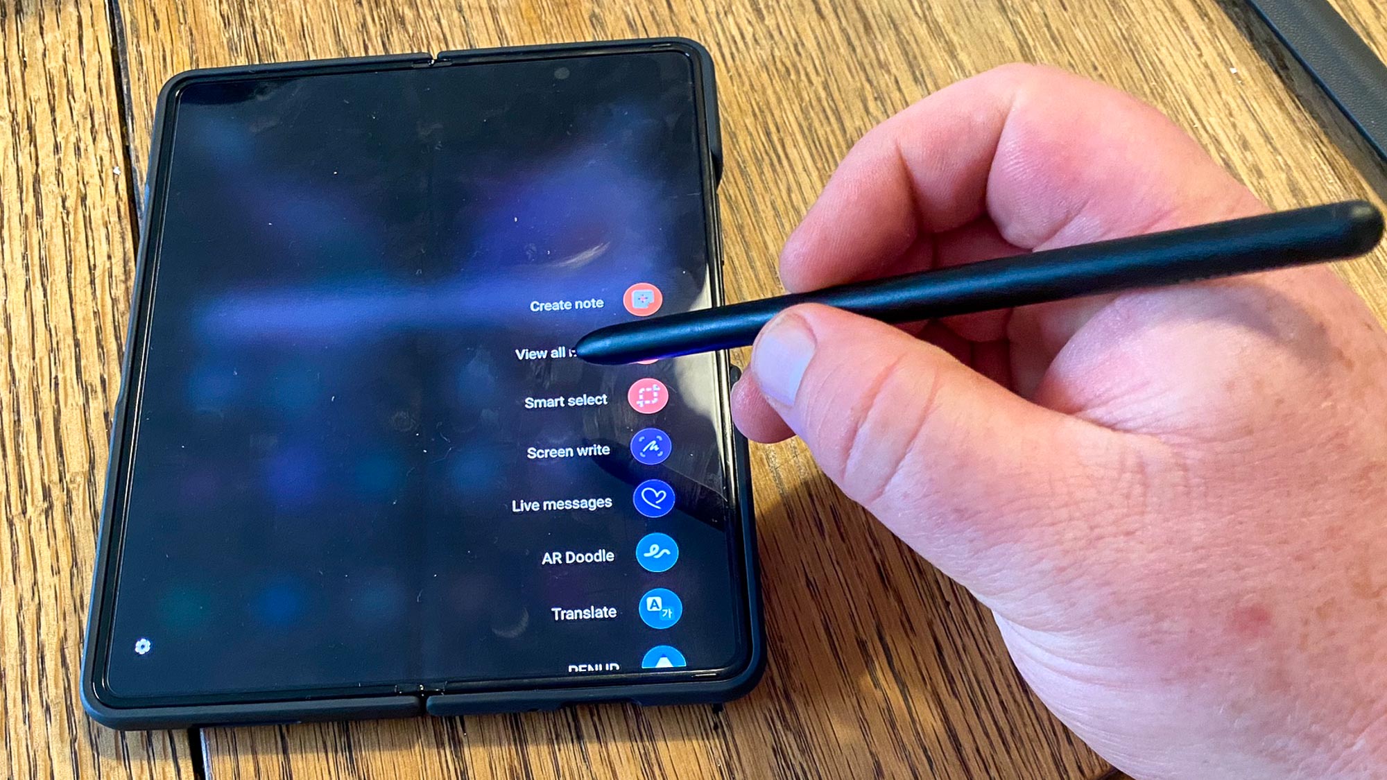 a photo of the Galaxy Z Fold 3 and S Pen