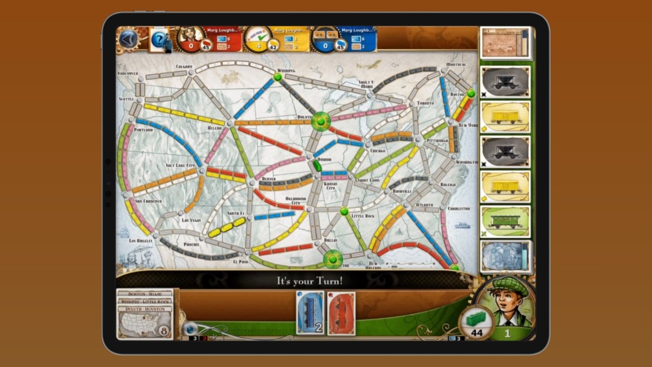 'Ticket to Ride' works great as an iPad game