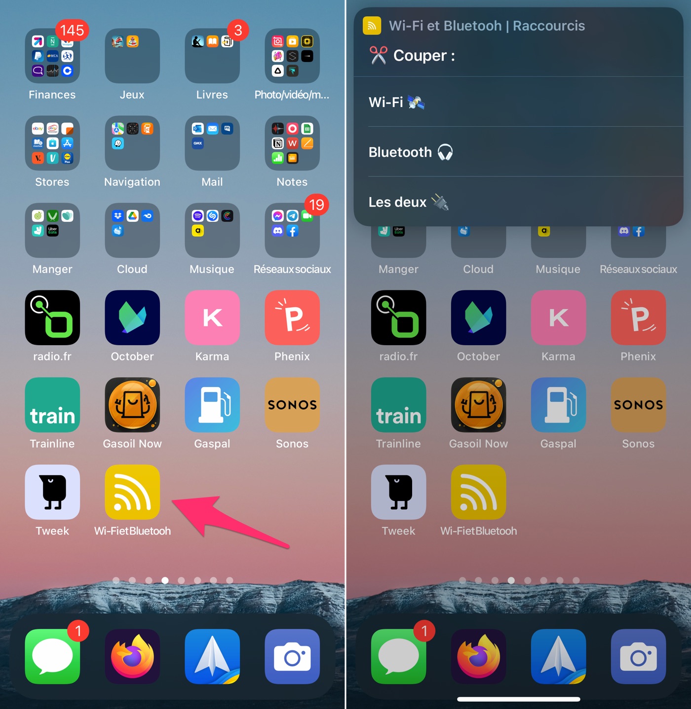 Shortcut on iOS home screen