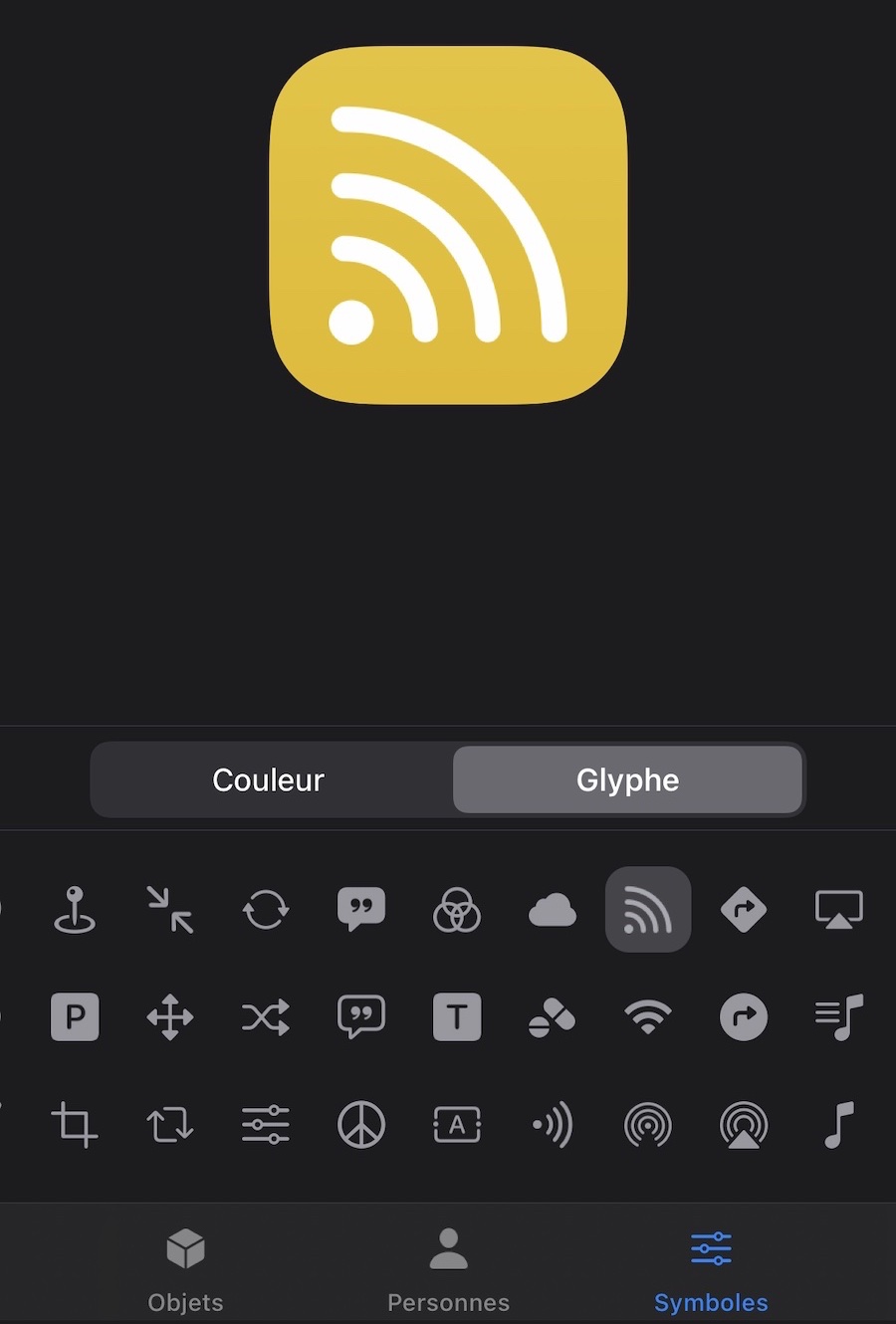 iOS shortcut icon