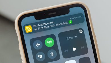 Notification raccourci iOS Wi-Fi et Bluetooth